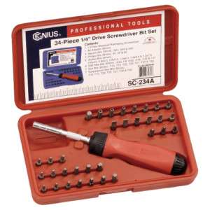 Genius Tools 34 pc Ratcheting Screwdriver Set SC 234A  