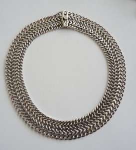 TAXCO, Mexico STERLING SILVER Chain Style Collar Necklace   168 gr 