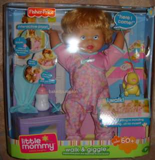 Fisher Price Little Mommy Walk and Giggle Baby Doll Interactive NRFB 