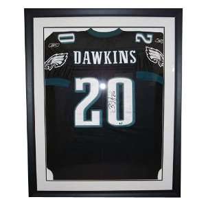  Autographed Brian Dawkins Authentic Black Jersey Framed 