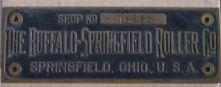 Rare Buffalo Springfield Roller Co.Sign Steam Roller  