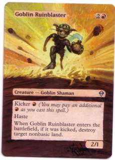 Goblin Ruinblaster 035 Painted Altered MtG Magic  