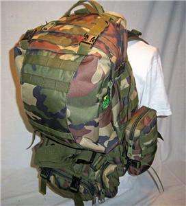 NEW MOLLE 3 DAY BIG BUG OUT BAG PATROL BACKPACK + 3 POUCH SET BDU 