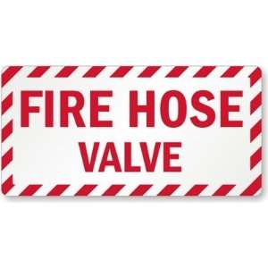 Fire Hose Valve Reflect Adhesive Label, 12 x 6