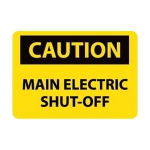 C553AB   Caution, Main Electric Shut Off, 10 X 14, .040 Aluminum 