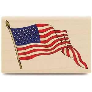  Waving Glory American Flag Rubber Stamp 