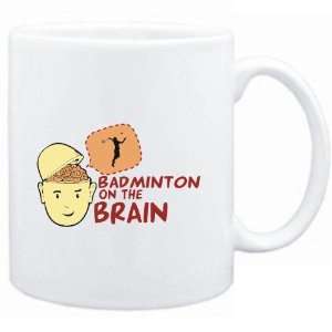    Mug White  Badminton ON THE BRAIN  Sports