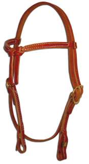 Western leather knotted browband bridle headstall quick  