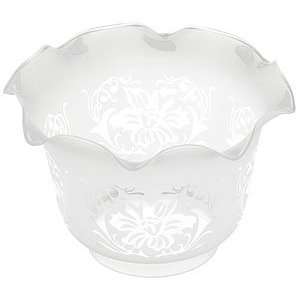 Fitter Shade. 8 Diameter Satin Etched Floral Gas Shade with 4 Fitter