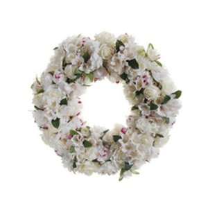  20 Rose/Peony/Alstroemeria Wreath Cream   FWX602 CR Silk 