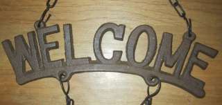 Western Cast Iron Welcome Sign with Horse Shoe/Head  