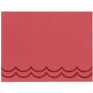  DCWV Red Scolloped Glitter Card & Envelopes 5/PK Size A2 
