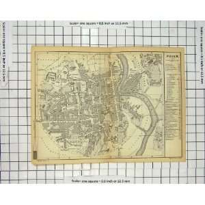    Antique Map Germany Street Plan Posen Warthe River
