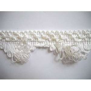   White Rayon Scalloped Fringe Wrights 1.5 Inch Arts, Crafts & Sewing