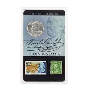   Franklin Coin & Stamp Set w/ Acrylic Holder