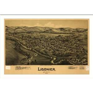  Historic Ligonier, Pennsylvania, c. 1900 (M) Panoramic Map 