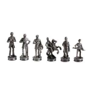  Lead Alloy Civil War Chess Set Toys & Games