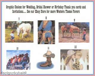 Western Cowgirl Wedding Bridal Shower Thank you cards  