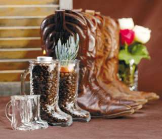 Western Boot Wedding Table Decoration Shaped Glass  