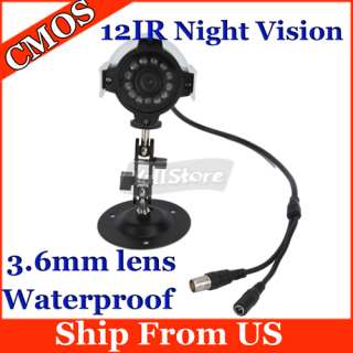 CMOS 380TVL 12LED IR Waterproof Security Camera Outdoor Silver  