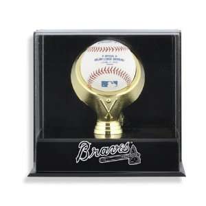  Wall Mounted Gold Ring Baseball Braves Logo Display Case 