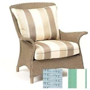   White Lounge Chair With Cabana Stripe Spa Fabric Patio, Lawn & Garden