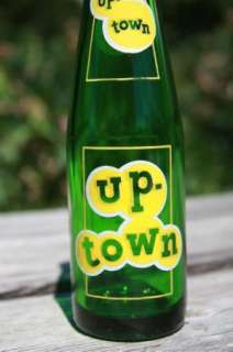 Vint UP TOWN ACL GREEN Soda Bottle 8 TOLEDO OHIO 8 oz  