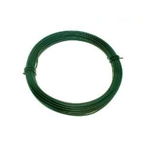 GREEN PLASTIC COATED GARDEN FENCE WIRE 2 MM x 1.4 MM x 15 METRES ( 24 