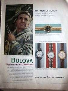 1959 Bulova Watch for Men of Action Ad  