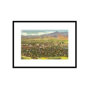 View over Business District, El Paso, Texas Pre Matted Poster Print 