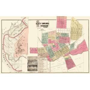   SANTA ROSA CALIFORNIA (CA) PLAN OF THE CITY MAP 1876