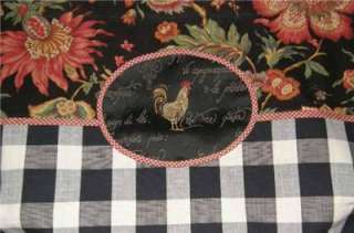 VALANCE French Country Rooster Balloon Shade CURTAIN Plaid Floral 