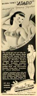 1939 Ad Maiden Form Adagio Brassieres Adolescent Training Bra 
