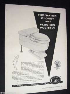 Water Closet Toilet by WA Case & Son Buffalo NY 1955 Ad  