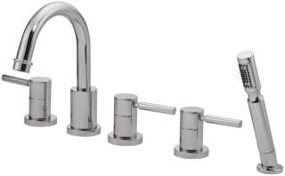 Brushed Nickel Roman Tub Faucet With Diverter and Spray  