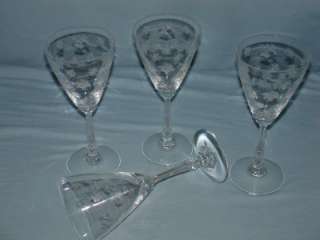   Crystal CHINTZ Pattern WINE/WATER Goblets, Birds, Floral,Butterfly