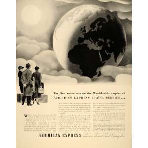  1937 Ad American Express Globe Travel Worldwide Agent 