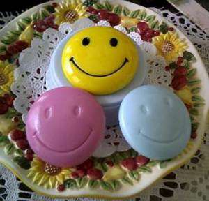 Silicone Little Happy Smiling Face Soap Candle Mold  