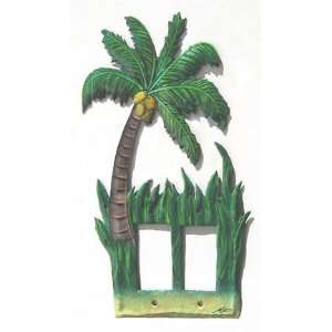 Painted Metal Tropical Coconut Tree Rocker Switchplate Cover   2 Holes