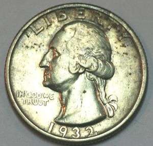 Marvelous Silver 1932 S Washington Quarter Dollar   AU  