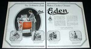  OLD MAGAZINE PRINT AD, GILLESPIE, EDEN WASHING MACHINE ART  