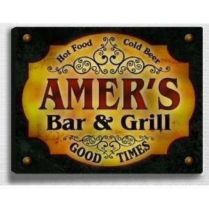  Amers Bar & Grill 14 x 11 Collectible Stretched 