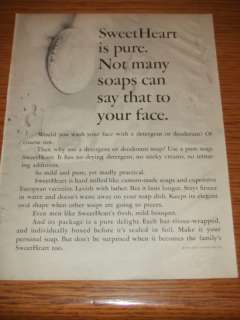 VINTAGE 1964 Purex Sweetheart Soap Women Print Ad Art  