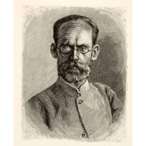  1890 Wood Engraving Isaak Schnitzer Emin Pasha Portrait 