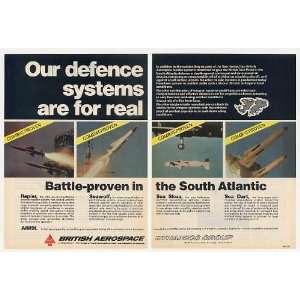 1982 British Aero Rapier Seawolf Sea Skua Dart 2 Page Print Ad  
