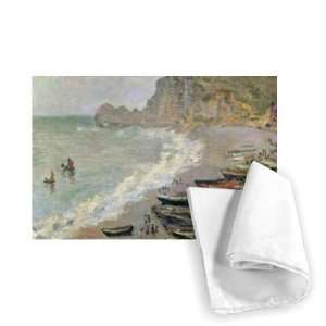 Etretat, beach and the Porte dAmont, 1883   Tea Towel 100% Cotton 