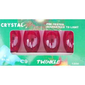 C 9 Red Transparent Replacement Bulbs for Twinkle Lights 