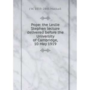  Pope the Leslie Stephen lecture delivered before the 