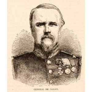  1874 Wood Engraving Portrait Costume French General Pierre 