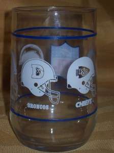 NFL AFC Western Division 1980s Throwback Logo Glass NEW  